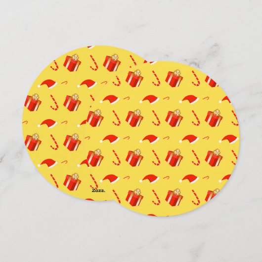 Kerstmis geschenkdoos Santa hoed snoep Feestdagenkaart (Voorkant / Achterkant)