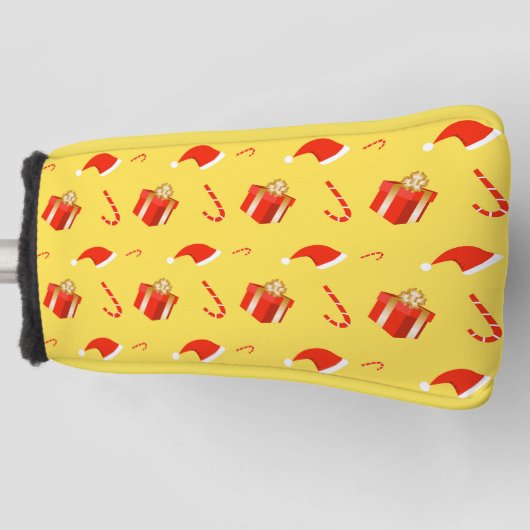 Kerstmis geschenkdoos Santa hoed snoep Golfheadcover (Voorkant)