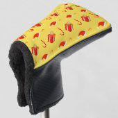 Kerstmis geschenkdoos Santa hoed snoep Golfheadcover (3/4 voorkant)