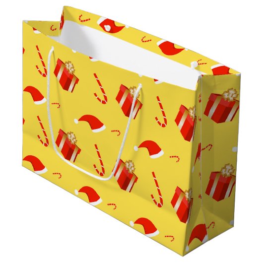 Kerstmis geschenkdoos Santa hoed snoep Groot Cadeauzakje (Voorkant Gekanteld)