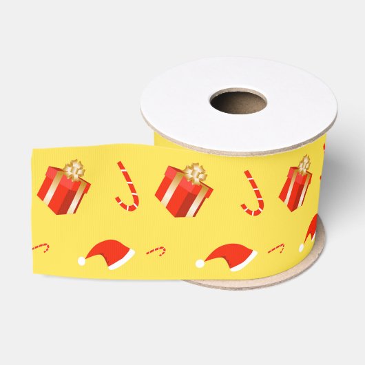 Kerstmis geschenkdoos Santa hoed snoep Grosgrain Lint (Spoel)