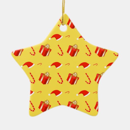 Kerstmis geschenkdoos Santa hoed snoep Keramisch Ornament (Voorkant)