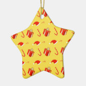 Kerstmis geschenkdoos Santa hoed snoep Keramisch Ornament (Links)