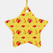 Kerstmis geschenkdoos Santa hoed snoep Keramisch Ornament (Achterkant)