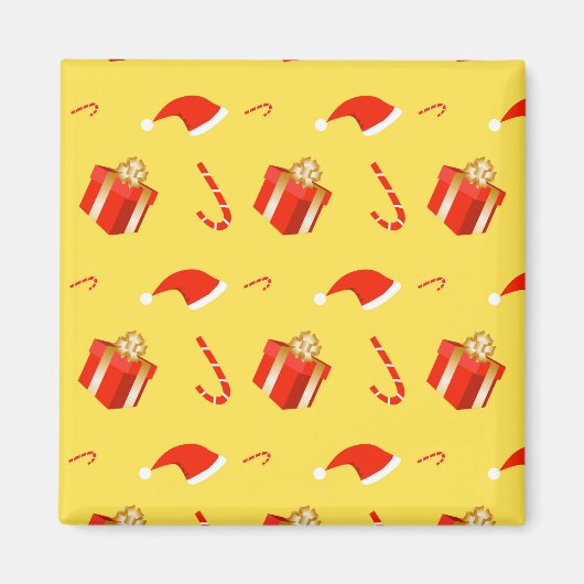 Kerstmis geschenkdoos Santa hoed snoep Magneet (Voorkant)