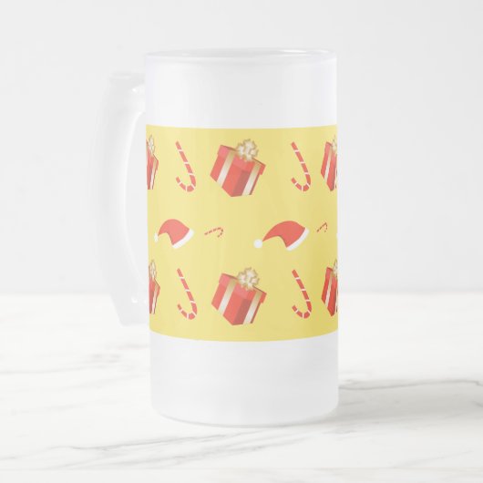 Kerstmis geschenkdoos Santa hoed snoep Matglas Bierpul (Voorkant links)