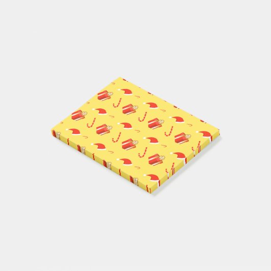 Kerstmis geschenkdoos Santa hoed snoep Post-it® Notes (Schuin)
