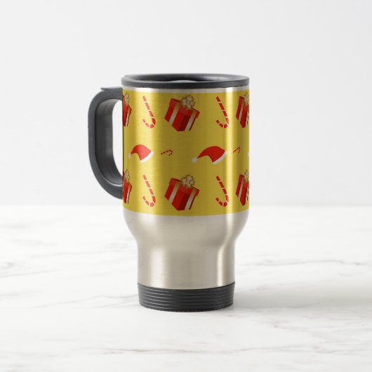 Kerstmis geschenkdoos Santa hoed snoep Reisbeker (Voorkant links)