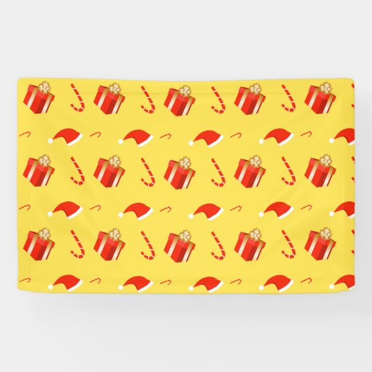Kerstmis geschenkdoos Santa hoed snoep Spandoek (Horizontaal)