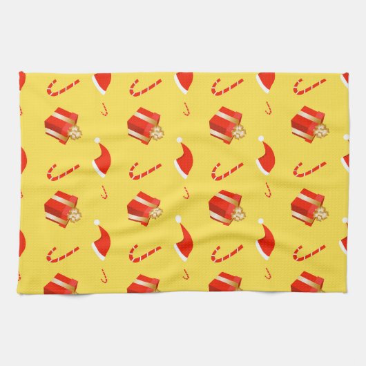 Kerstmis geschenkdoos Santa hoed snoep Theedoek (Horizontaal)