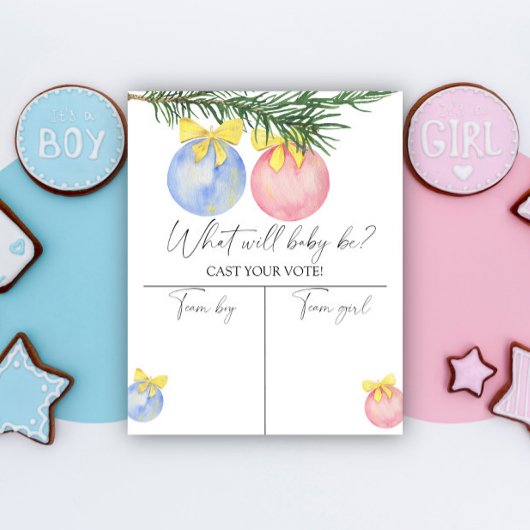 Kerstmis Geslacht onthullen Boy of meisje grafiek Poster