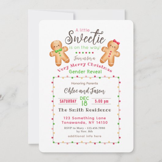 Kerstmis geslacht onthullen uitnodiging (Voorkant)