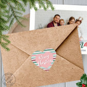 Kerstmis gestreept hart sticker