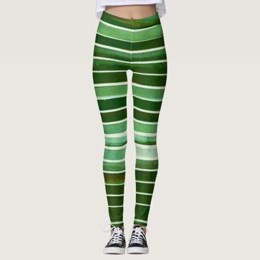 Kerstmis gestript leggings (Voorkant)