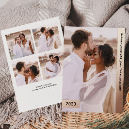 Kerstmis getrouwd | Roze gouden pasgetrouwd multi  Folie Feestdagenkaart