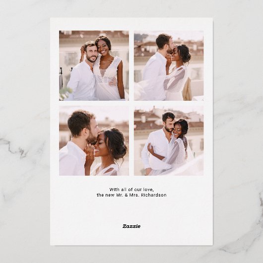 Kerstmis getrouwd | Roze gouden pasgetrouwd multi  Folie Feestdagenkaart (Achterkant)