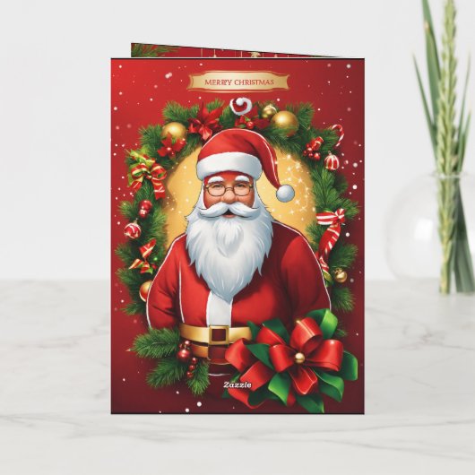 Kerstmis gevouwen Dank u kaart (Achterkant)