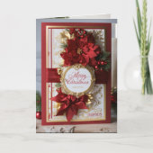 Kerstmis gevouwen Dank u kaart (Voorkant)