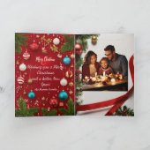 Kerstmis gevouwen Dank u kaart (Binnen)