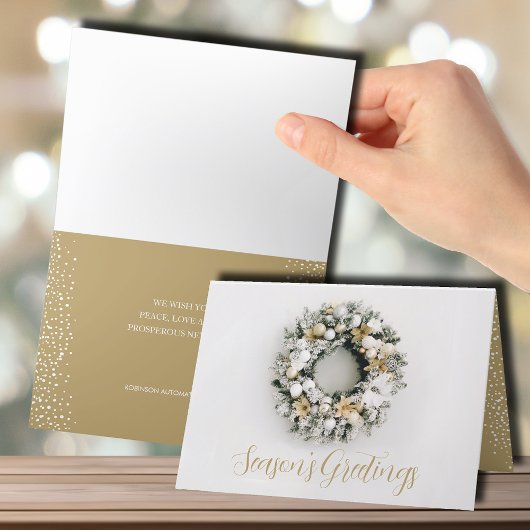 Kerstmis, gevouwen zakelijke feestdag Kaart