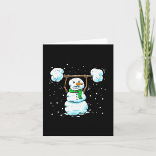 Kerstmis Gewichtheffen Sneeuwman Shirt Grappige Sn Kaart