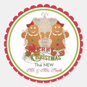 Kerstmis gewoon gehuwde ontbijtkoek ronde sticker