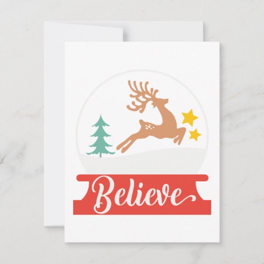 Kerstmis: Gewoon geloven (in Santa en Rendier) Feestdagenkaart (Voorkant)
