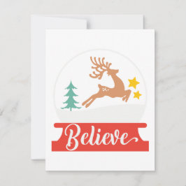 Kerstmis: Gewoon geloven (in Santa en Rendier) Feestdagenkaart