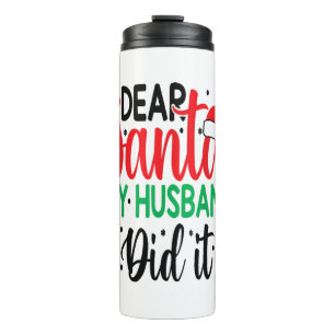 Kerstmis Gezegde Pun Beste kerstman Mijn vrouw Thermosbeker