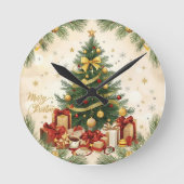 Kerstmis Gezellig – Festieve Boom Ronde Klok (Voorkant)
