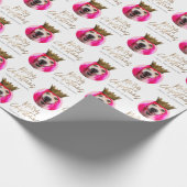 Kerstmis Gezicht Foto Aangepaste Cadeaupapier (Hoek)