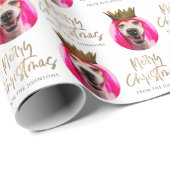 Kerstmis Gezicht Foto Aangepaste Cadeaupapier (Rol Hoek)