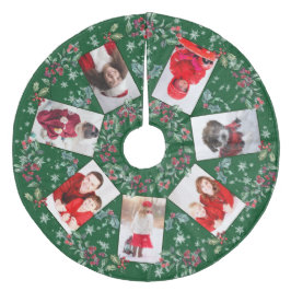 Kerstmis Gezin Foto Collage Green Fleece Kerstboom Rok