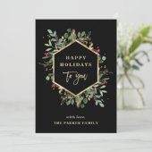 Kerstmis Gilded Greenery Black | PRETTIGE FEESTDAG Feestdagenkaart (Staand voorkant)