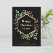 Kerstmis Gilded Greenery | Foto terug Feestdagenkaart (Staand voorkant)