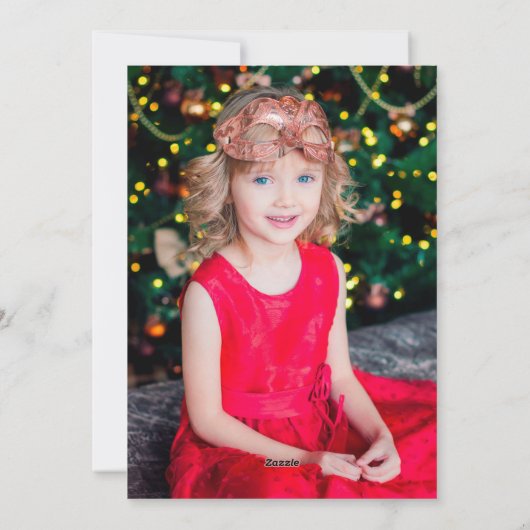 Kerstmis Gilded Greenery | Foto terug Feestdagenkaart (Achterkant)