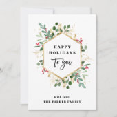 Kerstmis Gilded Greenery White | PRETTIGE FEESTDAG Feestdagenkaart (Voorkant)