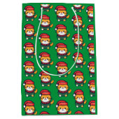 Kerstmis Ginger kat in Santa hoed Medium Cadeauzakje (Voorkant)