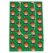 Kerstmis Ginger kat in Santa hoed Medium Cadeauzakje (Achterkant)