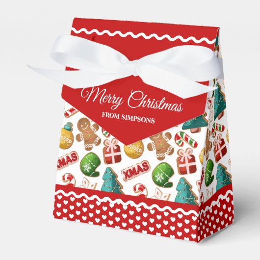 Kerstmis Gingerbread Koekjes Kunst Bedankdoosjes (Voorkant Zijde)