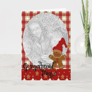 Kerstmis Gingerbread Magic Fotokaart Feestdagen Kaart