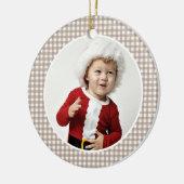 Kerstmis Gingham Foto Kerst Ornament Jaar (Links)