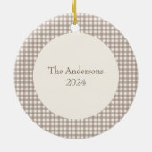 Kerstmis Gingham Foto Kerst Ornament Jaar (Achterkant)