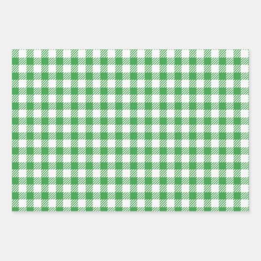 Kerstmis Gingham Trio Inpakpapier Vel (Voorkant 2)