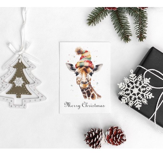 Kerstmis Giraffe aanpasbaar Feestdagenkaart