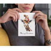 Kerstmis Giraffe aanpasbaar Feestdagenkaart