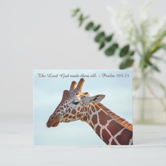 Kerstmis Giraffe Ansichtkaart Briefkaart (Staand voorkant)