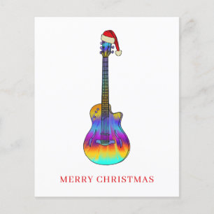 Kerstmis Gitaar leuke kleurrijke budget Flyer
