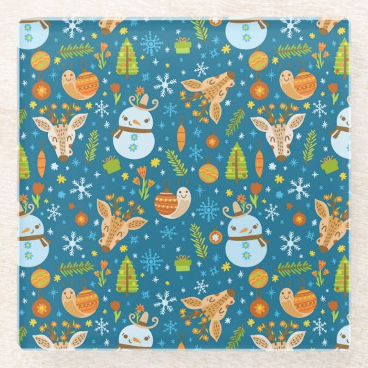 Kerstmis Glazen Onderzetter (Voorkant)