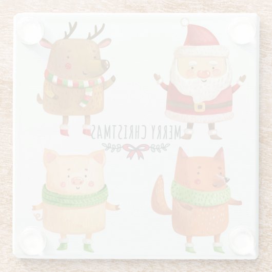 Kerstmis Glazen Onderzetter (Achterkant)